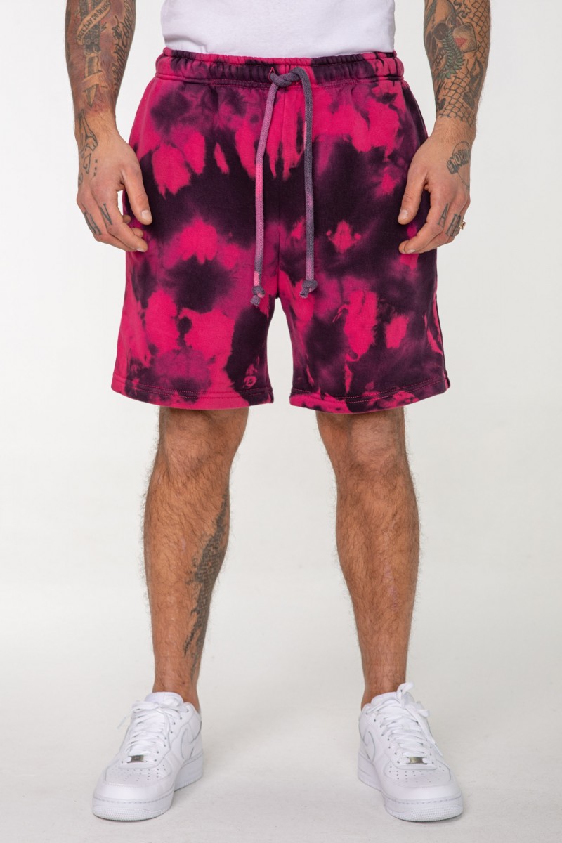 BLACK AND PURPLE GERMENT DYED SHORTS